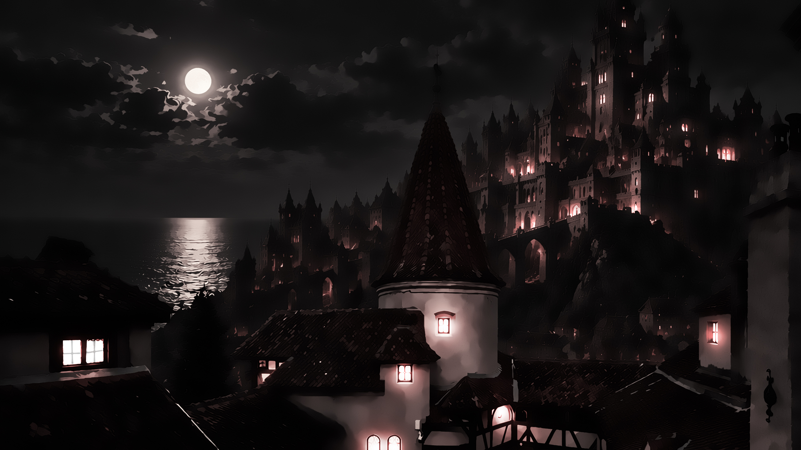 Die Stadt San Guerra bei Nacht